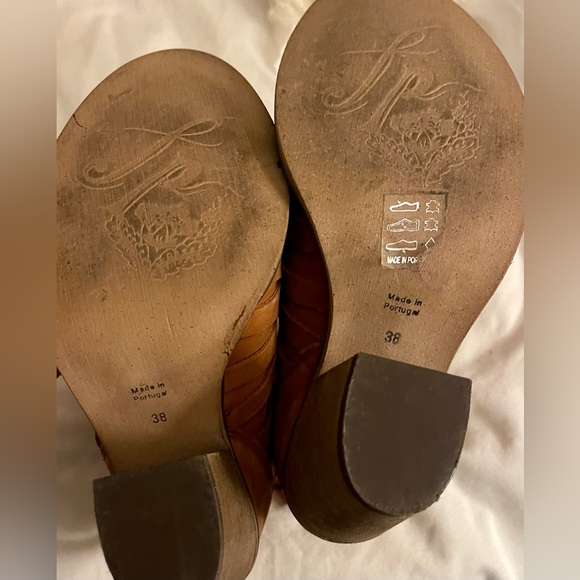 *EUC* Free People / Hybrid Strappy Stacked Heel Leather Ankle Boot / Bro… - Picture 13 of 14